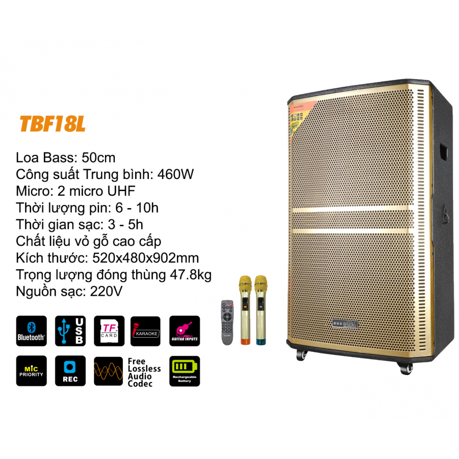 LOA KÉO A/D/S TBF 18L (Bass 50 - Công suất 1200W)